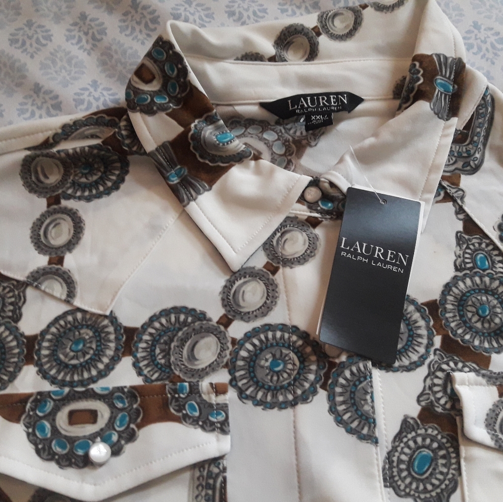 RALPH LAUREN printed top with button front - Picture 11 of 12